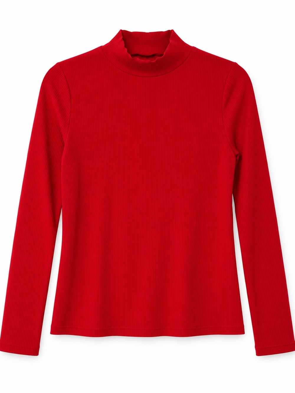 Banana Republic Ribbed Turtleneck Top - Red, Size M